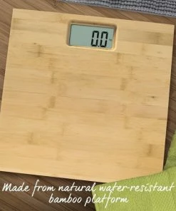 Merkloos Personenweegschaal - Bamboo Natural - Personenweegschaal - Step-on Technologie - Trendy Bamboe -Medisana Sales 550x550 235