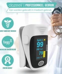 Dozeeli? Saturatiemeter Zuurstofmeter Vinger - Oximeter - FAGG Medische Kwalificatie En Inspectie + CE - NL Handleiding - Opberghoes Koord + Panasonic Batteijen - Grijs -Medisana Sales 550x550 254