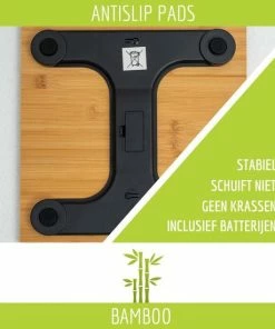NiceGoodz Weegschaal - Bamboo - Personenweegschaal - Digitaal - Incl. Batterijen - Max. 180Kg - Bamboe - 30 X 30 Cm -Medisana Sales 550x550 270