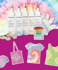 Crafts & Co. Crafts&Co Tie Dye Kit - Textielverf - 5 Knijpflesjes - Kleurenset Pasteltinten -Medisana Sales 550x550 300