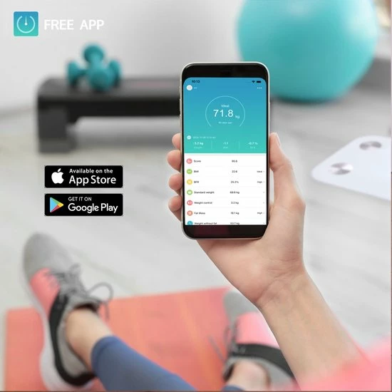 JAP Sports JAP WG20E Smart Weegschaal Digitaal - Met Lichaamsanalyse - Slimme Weegschaal - Fitness Partner 3 JAP Sports JAP WG20E Smart Weegschaal Digitaal - Met Lichaamsanalyse - Slimme Weegschaal - Fitness Partner