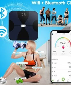 Merkloos Weegschaal ? Smart Personenweegschaal ? Slimme Weegschaal Met App ? BMI ? Vetpercentage - Multifunctioneel - Zwart -Medisana Sales 550x550 388