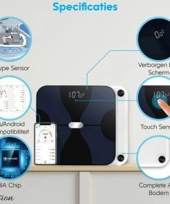 Merkloos Weegschaal ? Smart Personenweegschaal ? Slimme Weegschaal Met App ? BMI ? Vetpercentage - Multifunctioneel - Zwart -Medisana Sales 550x550 392