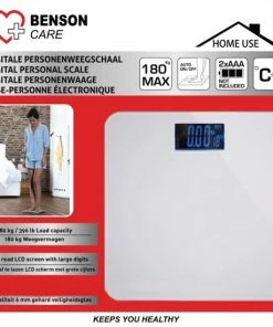 Benson Hofftech - Digitale Personenweegschaal - Wit - Max 180 KG