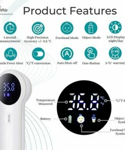 Baby Camdy France Digitale Infrarood Thermometer Voor Baby's, Kinderen En Volwassenen, 2-in-1 Temperatuur Voorhoofd, Vloeistoffen En Objecten, Onmiddellijke Leestemperatuur Zonder Contact Koortsalarm 11 Baby Camdy France Digitale Infrarood Thermometer Voor Baby's, Kinderen En Volwassenen, 2-in-1 Temperatuur Voorhoofd, Vloeistoffen En Objecten, Onmiddellijke Leestemperatuur Zonder Contact Koortsalarm -Medisana Sales 550x550 574