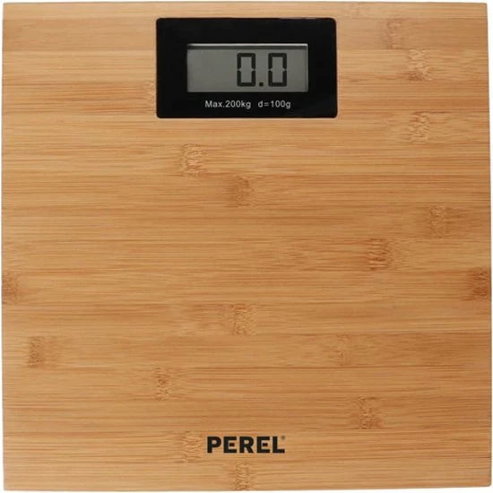 Perel Personenweegschaal Digitaal 200 Kg Bruin 3 Perel Personenweegschaal Digitaal 200 Kg Bruin