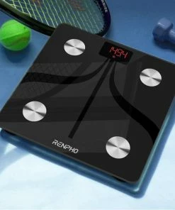 Elektronische Weegschaal Smart Body Fat Weegschalen USB Oplaadbaar, Bluetooth Weegschaal Hoge Precisie Weegschaal Met Smartphone App, Lichaamssamenstelling Monitor Voor Lichaamsvet, BMI, Lichaamsgewicht, Spiermassa- Zwart -Medisana Sales 550x550 71