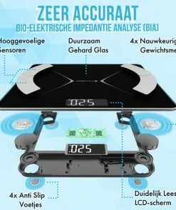 Silvergear Bluetooth Personenweegschaal - Met Zeer Volledige Lichaamsanalyse Met Vetpercentage ? Inclusief Analyse App ? Zwart -Medisana Sales 550x550 9