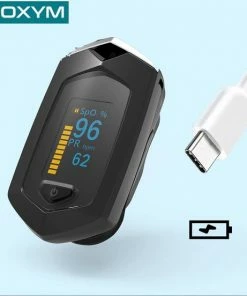 Boxym Saturatiemeter Oplaadbaar- Zuurstofmeter Vinger - Oximeter Met Spo2 - Pulse Oximeter - Oplaadbare Digitale Vingertop Pulsoxymeter - Bloedzuurstofmeter Vinger - Zuurstofmeter - Zwart
