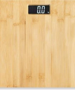 Navaris Stijlvolle Bamboe Digitale Weegschaal - Met Wit Op Zwart Lcd-scherm - Geeft Lichaamsgewicht Weer In ST/LBS/KG - Capaciteit 180 Kilogram -Medisana Sales 550x552 3
