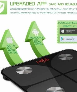 Merkloos Digitale Weegschaal - Badkamerweegschaal - Body Composition Analyzer Monitor - Hoge Precisie Meten Voor BMI, Visceraal Vet, Spier, Lichaamsleeftijd Enz. - Smart APP Voor Fitnesstracking -Medisana Sales 550x554 5