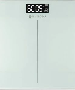 Silvergear Personenweegschaal Met LCD-scherm Wit - Hoge Precisie Tot Op 0,05 Kg - Helder LCD-Scherm - Toont Ook De Kamertemperatuur