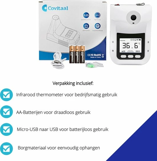 Covital Thermometer Voorhoofd - Thermometer Lichaam - Infrarood Thermometer 8 Covital Thermometer Voorhoofd - Thermometer Lichaam - Infrarood Thermometer - Afbeelding 6