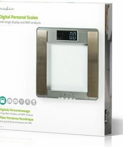 Nedis Personenweegschaal | Digitaal | Zilver | Gehard Glas | Maximaal Weegvermogen: 180 Kg | Lichaamsanalyse -Medisana Sales 550x566 1