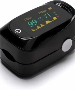 Lifell Medische Saturatiemeter - Hartslag Meter & Zuurstofmeter - Oximeter - NL Handleiding + Batt - Zwart