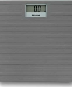 Weegschaal Tristar WG-2431 - Digitale Personenweegschaal Met BMI Analyse - Verhard Veiligheidsglas En Anti-slip Siliconenoppervlak - Grijs