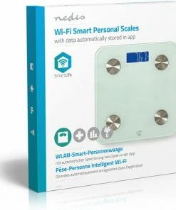 Nedis SmartLife Personenweegschaal | Wi-Fi | BMR / Botten / Gewicht / Spieren / Vet / Water | 8 Geheugenplaatsen | Piekbelasting: 180 Kg | Android™ / IOS | Glas | Wit -Medisana Sales 550x588 5