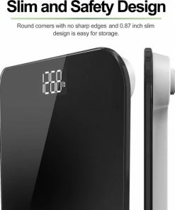 RENPHO Digitale Badkamerweegschaal Weegschaal Met Hoge Precisie Voor Het Lichaam Met Groot LED-Display, Step-On-Technologie, Capaciteit 180kg / 400lb, Zwart -Medisana Sales 550x649 2