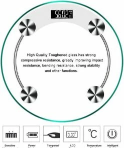 Opline Personenweegschaal LCD Elektronische Weegschaal 180 Kg Glas Digitale Lichaamsgewicht Draagbare 33 Cm Diameter Thuis Badkamer Weegschaal - Roze -Medisana Sales 550x680 1