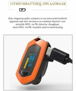 Boxym Saturatiemeter Oplaadbaar- Zuurstofmeter Vinger - Oximeter Met Spo2 - Pulse Oximeter - Oplaadbare Digitale Vingertop Pulsoxymeter - Bloedzuurstofmeter Vinger - Zuurstofmeter - Oranje -Medisana Sales 550x701 1
