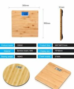 Merkloos Personenweegschaal - Bamboo Natural - Personenweegschaal - Step-on Technologie - Trendy Bamboe -Medisana Sales 550x708